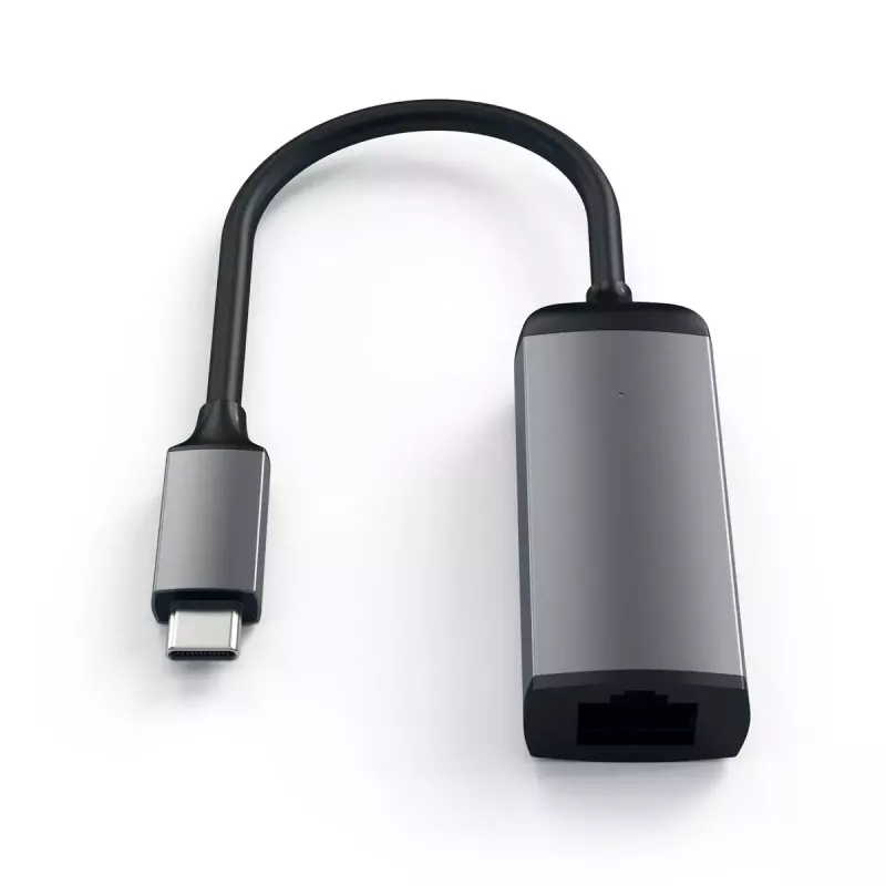 Satechi ST-TCENM USB-C-auf-Gigabit-Ethernet-Adapter, Aluminium, Space Grau