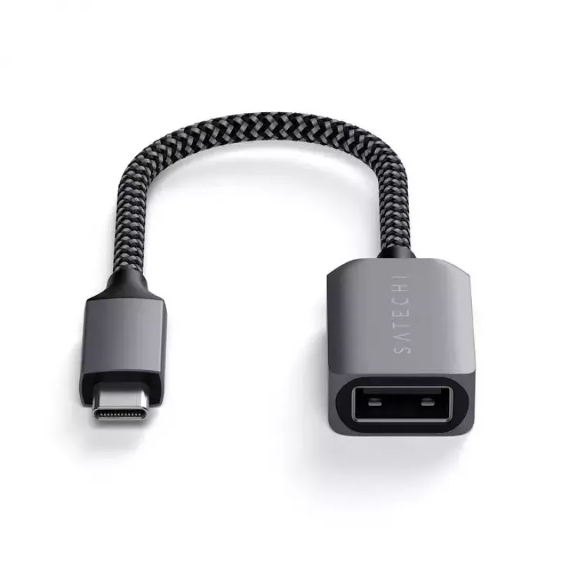 USB-Kabel Satechi ST-UCATCM USB-C auf USB-A, USB 3.2 Gen 1 (5 Gbit/s), Grau