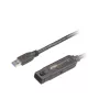 ATEN UE3315A USB-3.2-Gen-1-Aktiv-Verlängerungskabel, USB-A (Stecker) auf USB-A (Buchse) mit Verriegelung, 15 m, Schwarz