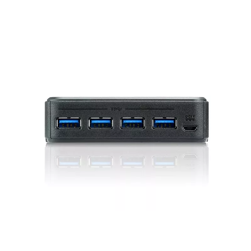 ATEN 2-Port USB 3.0 Peripheriegeräte-Sharing-Switch, 5 Gbit/s, Micro-USB Typ-B, Schwarz, Kunststoff, 0 - 40 °C, -20 - 60 °C