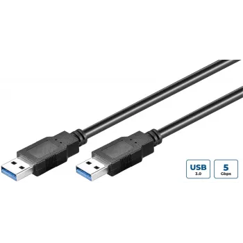 Microconnect USB3.0AA2B USB-Kabel USB 3.2 Gen 1 (3.1 Gen 1) 2 m USB A Schwarz
