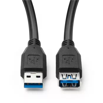 Microconnect USB3.0AAF05B USB-Kabel USB 3.2 Gen 1 (3.1 Gen 1) 0,5 m USB A Schwarz