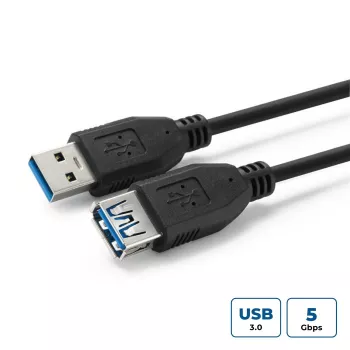Microconnect USB3.0AAF1B USB-Kabel USB 3.2 Gen 1 (3.1 Gen 1) 1 m USB A Schwarz