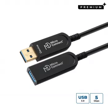Microconnect USB3.0AAF20AOP USB-Kabel USB 3.2 Gen 1 (3.1 Gen 1) 20 m USB A Schwarz
