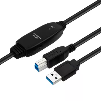 Microconnect Active USB3.0 A-B 7m M-M Schwarz Kabel 5 Gbit/s