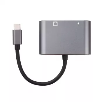 Microconnect USB3.1CETHPDBA Kabel-Adapter Adapter USB C RJ-45 Schwarz