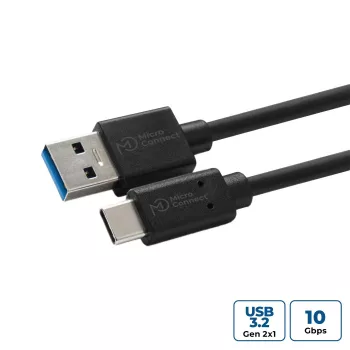 Microconnect USB3.2CA0.25 USB-Kabel USB 3.2 Gen 2 (3.1 Gen 2) 0,25 m USB A USB C Schwarz
