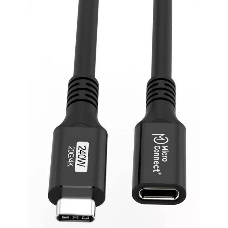 Microconnect USB3.2CC1EX USB-Kabel USB4 Gen 2x2 1 m USB C Schwarz