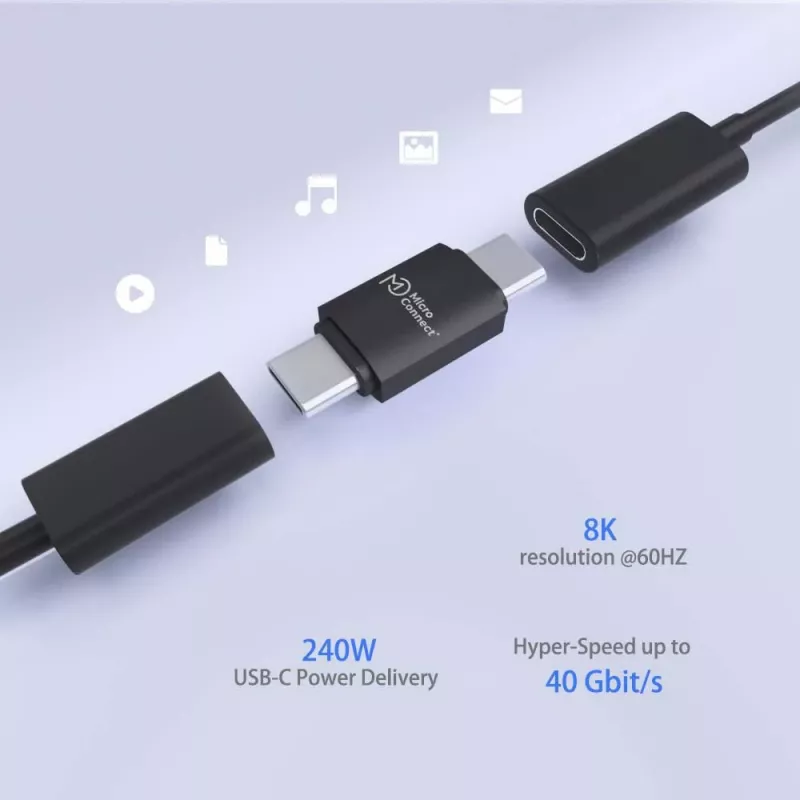 MicroConnect Premium USB4-USB-C-Adapter, 40 Gbit/s, 240 W (USB4-CC-240W)