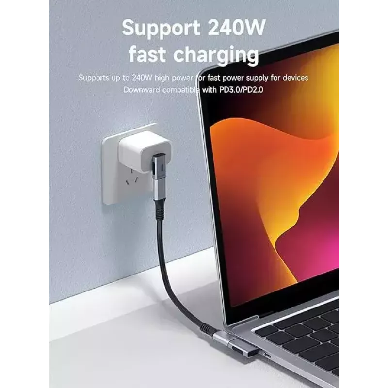 MicroConnect Premium USB4 USB-C Winkeladapter, 40 Gbps, 240 W (USB4-CCFA-240W)