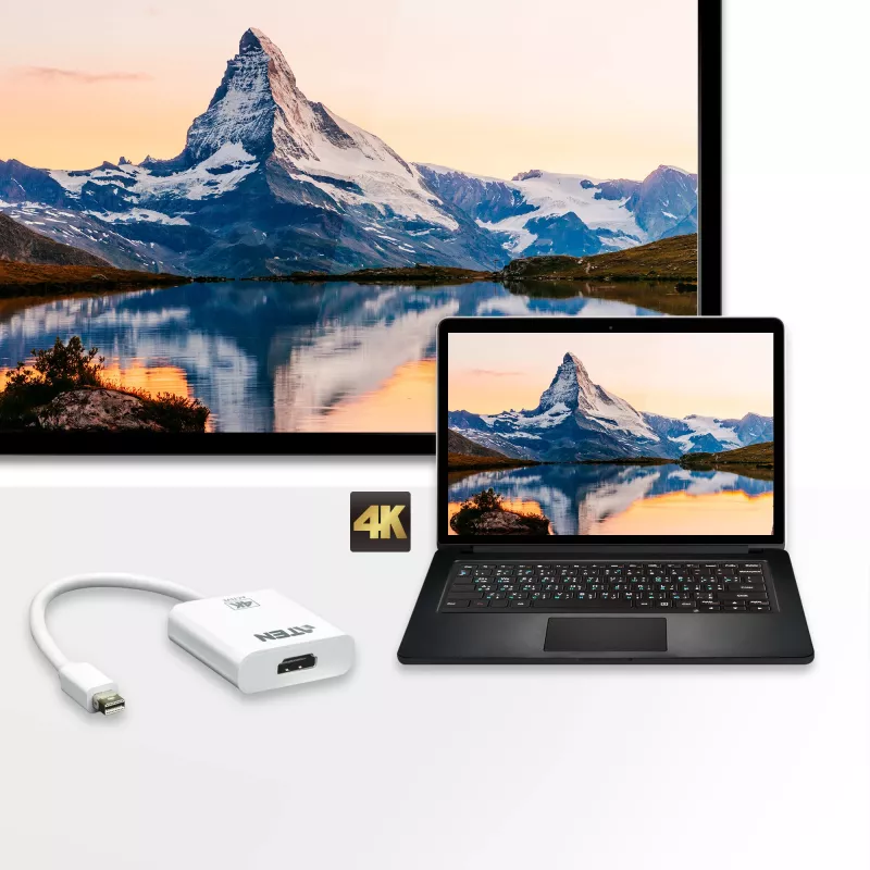 ATEN 4K Active mini DisplayPort to HDMI converter, 3D, up 3840 by 2160 @30Hz