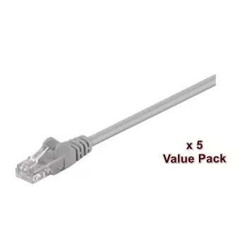 Microconnect V-UTP515VP Cat5e U/UTP Netzwerk-Patchkabel 15 m, Grau, 5er-Pack