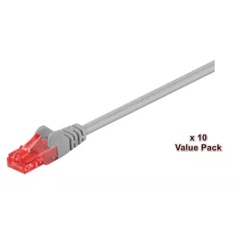Microconnect V-UTP601VP Cat6 U/UTP Netzwerk-Patchkabel 1 m, Grau, 10er-Pack