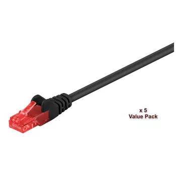 Microconnect V-UTP615SVP Cat6 U/UTP Netzwerk-Patchkabel, 15 m, Schwarz, 5er-Pack