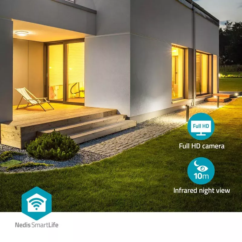 IP-Überwachungskamera Nedis WIFICOL20BK Outdoor 1920x1080 Kabellos Schwarz