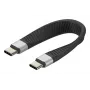 Techly ICOC-USBC-FL-U4 USB4 Gen3 USB-C auf USB-C flexibles Flachkabel, 0,124 m