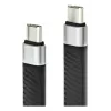 Techly ICOC-USBC-FL-U4 USB4 Gen3 USB-C auf USB-C flexibles Flachkabel, 0,124 m