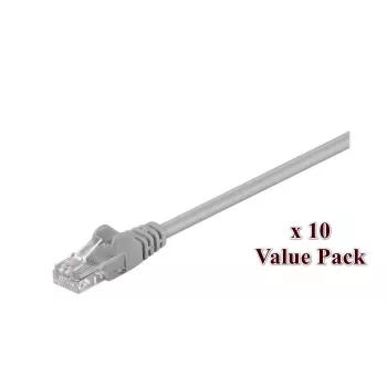 Microconnect V-UTP505VP Cat5e U/UTP Netzwerk-Patchkabel, 5 m, Grau, 10er-Pack