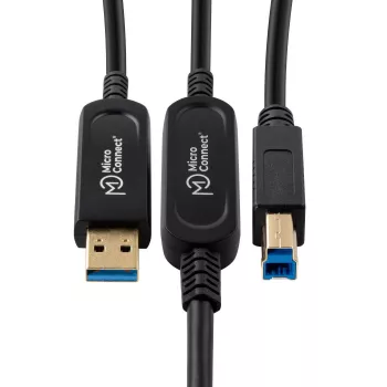 Microconnect MC-USB3.0AB20OP USB-Kabel USB 3.2 Gen 2 (3.1 Gen 2) 20 m USB A USB B Schwarz