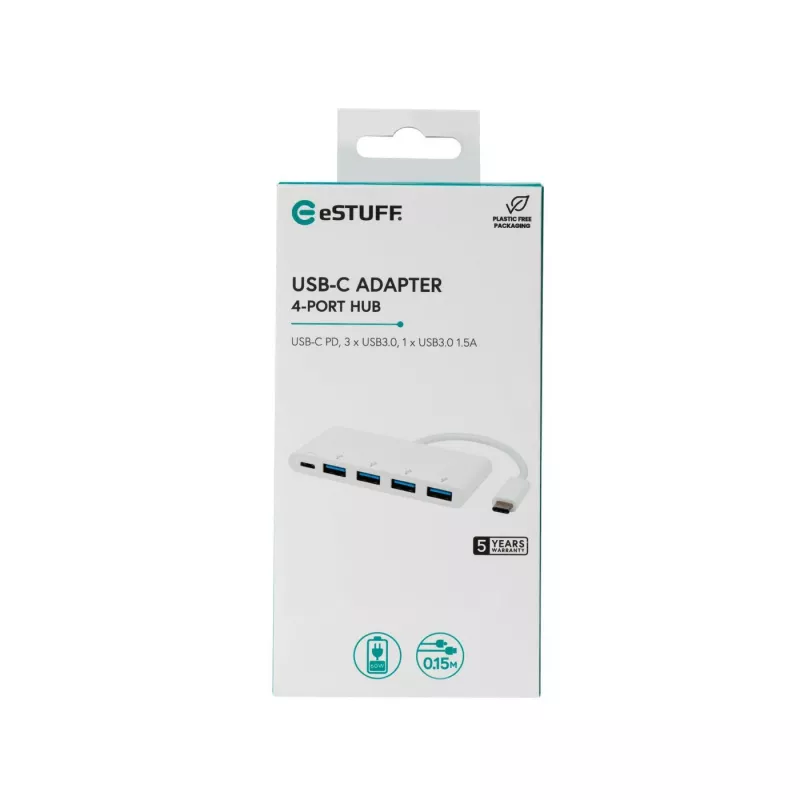 eSTUFF ES623007WH Schnittstellen-Hub USB 3.2 Gen 1 (3.1 Gen 1) Type-C 5000 Mbit/s Weiß