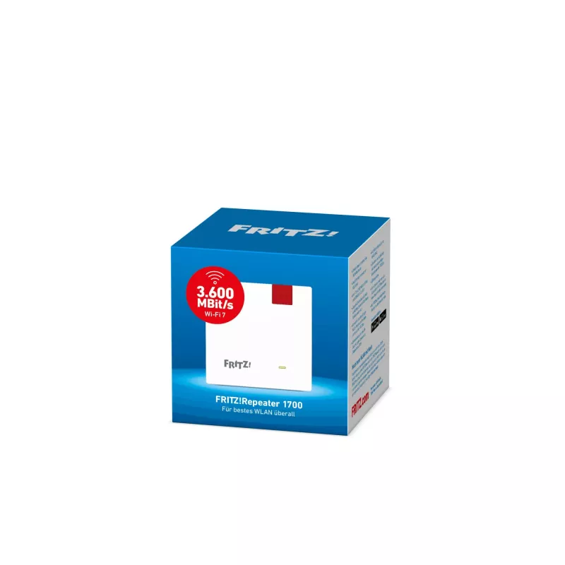 FRITZ! Mesh Set 1700 Wi-Fi 7 Mesh-System, 2er-Pack (2x FRITZ!Repeater 1700), Dualband (2,4 GHz / 5 GHz), Weiß/Grau