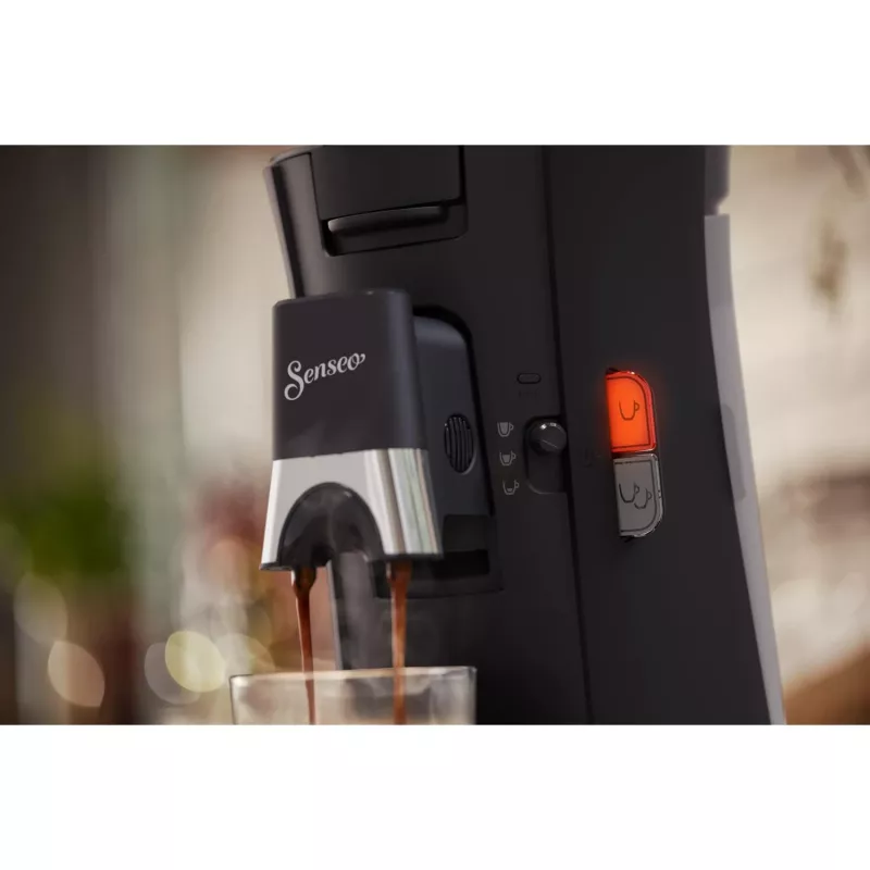 Philips Senseo Select CSA230/69 Kaffeepadmaschine, Heißwasserauslass, One Touch, Schwarz