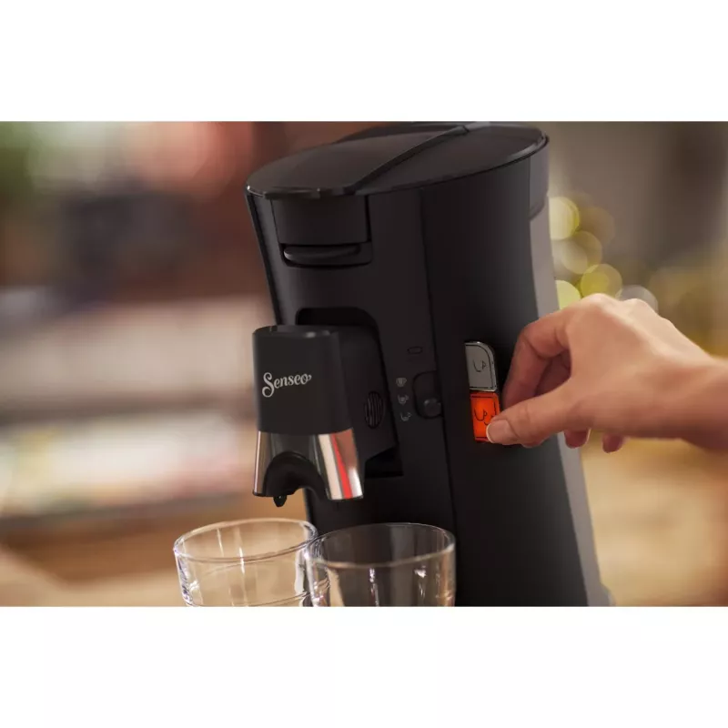 Philips Senseo Select CSA230/69 Kaffeepadmaschine, Heißwasserauslass, One Touch, Schwarz