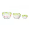 Oursson BS2981RD/GA Salatschüssel-Set aus Keramik, Grüner Apfel