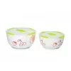 Oursson BS4781RC/GA Keramik-Salatschüssel-Set, Grüner Apfel