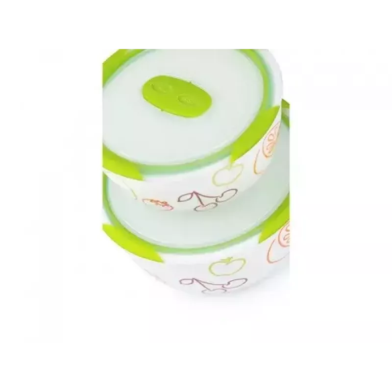 Oursson BS4781RC/GA Keramik-Salatschüssel-Set, Grüner Apfel