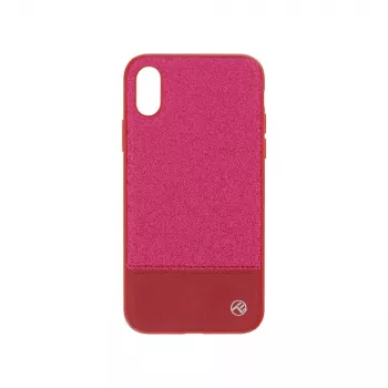 Tellur Glitter II Hülle aus Kunstleder für iPhone X/XS, Rosa