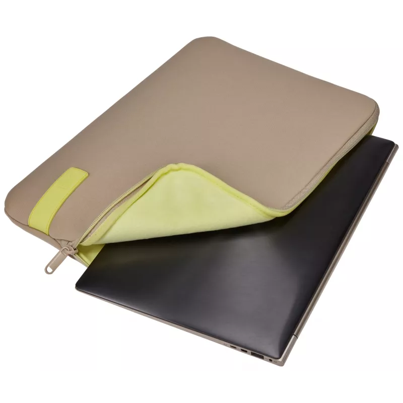Case Logic Reflect REFPC-114 Notebook-Hülle 35,6 cm (14 Zoll), Memory-Schaum, Polyester, Plaza Taupe/Sun-Lime
