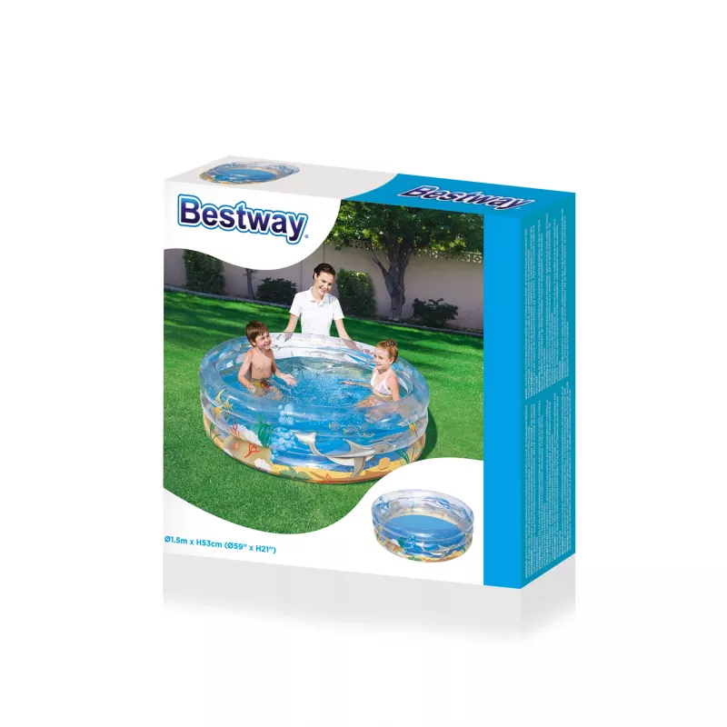 Aufblasbarer Pool Bestway Transparent Seeleben Pool Φ1,5m x H53cm
