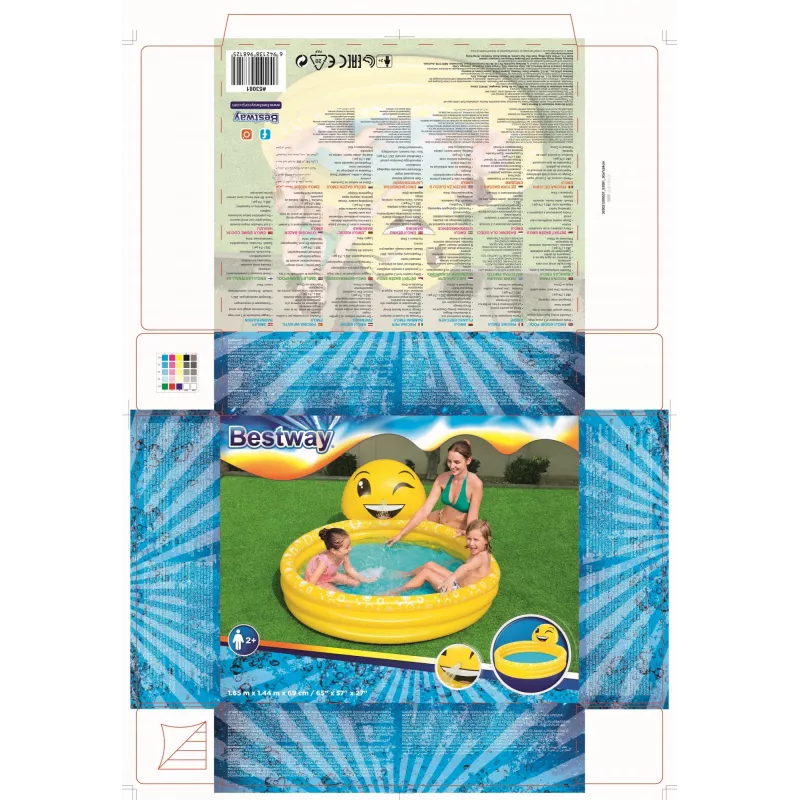 Bestway 53081 Summer Smiles Planschbecken mit Wassersprüher, 282 l