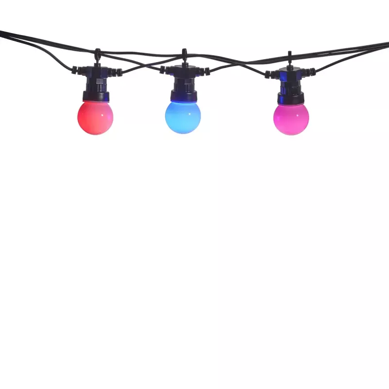 Denver SLP-510 Smarte LED-Partylichterkette, 10 Glühbirnen, 9 m, WLAN, RGB, IP65