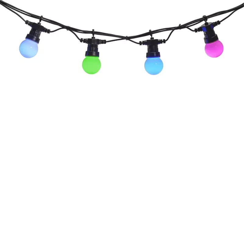 Denver SLP-510 Smarte LED-Partylichterkette, 10 Glühbirnen, 9 m, WLAN, RGB, IP65