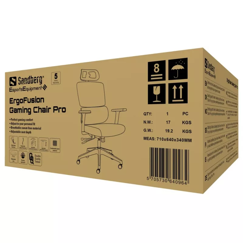 Gaming-Stuhl Sandberg ErgoFusion Pro 150 kg max. Benutzergewicht