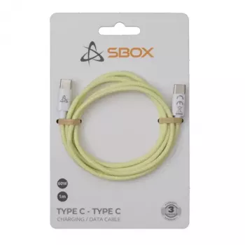 SBOX Kabel USB Type C -> USB Type C M/M 1M Gelb 60W