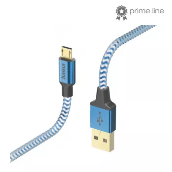 Hama Reflective USB-Kabel USB 2.0 1,5 m USB A Micro-USB B Blau