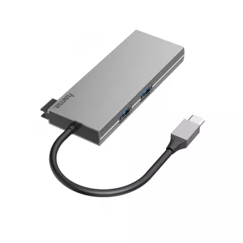 Hama 00200110 Laptop-Dock/Port-Replikator USB 3.2 Gen 1 (3.1 Gen 1) Typ-C Grau