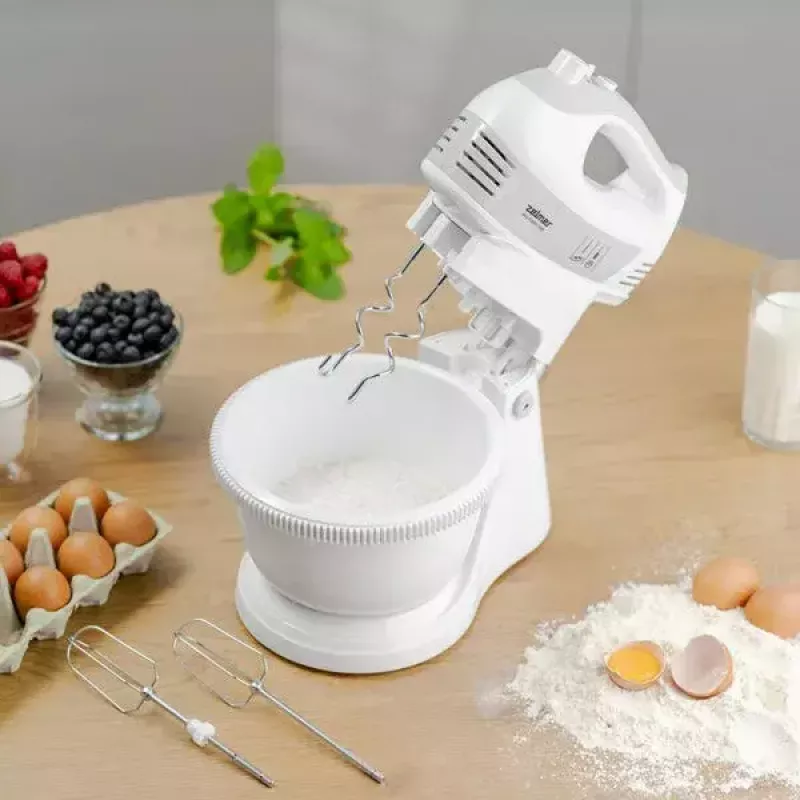 Zelmer ZHM2459S Handmixer mit Drehschüssel, 700 W, weiß