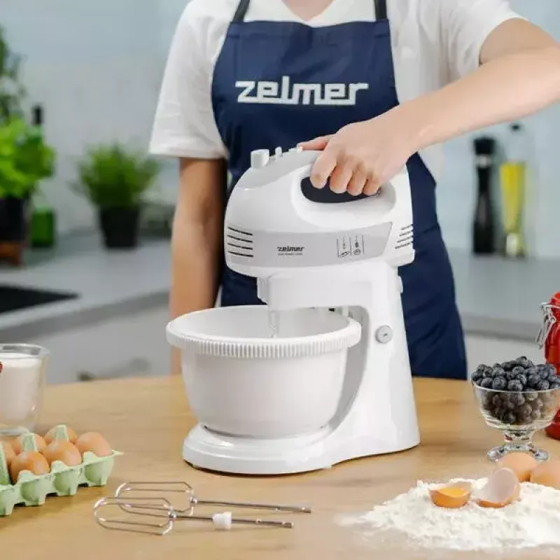 Zelmer ZHM2459S Handmixer mit Drehschüssel, 700 W, weiß