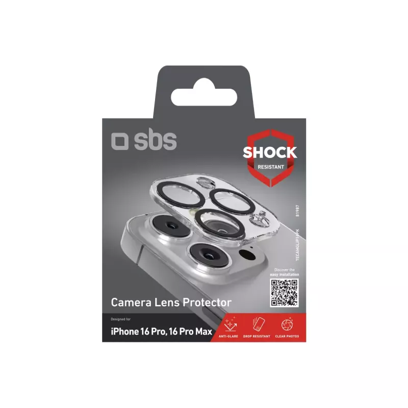 SBS TECAMGLIP16PK Kameralinsenschutz für iPhone 16 Pro/Pro Max