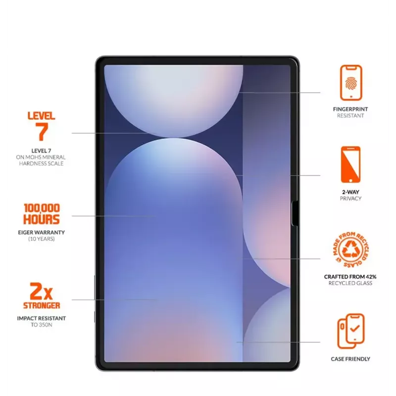Eiger Mountain Black Blickschutzfolie für Samsung Galaxy Tab S10 FE / S9 FE