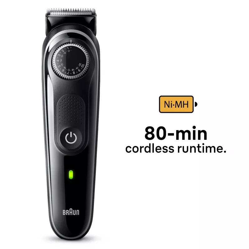 Braun BeardTrimmer 3 Barttrimmer 3 BT3440, waschbar, Batterie, Schwarz