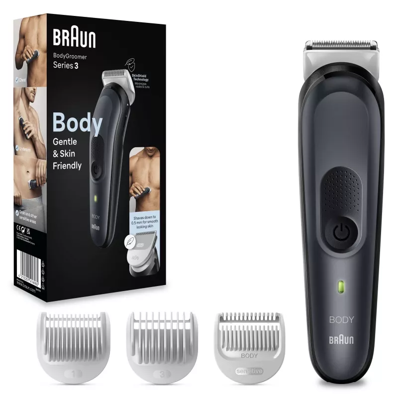Body Groomer Braun BG3340 Schwarz Grau LED-Anzeigen Laden