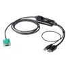 ATEN DisplayPort-Konsolenkonverter, 1,8 m, USB, DisplayPort, Schwarz, USB Typ A + DisplayPort, SPHD-15
