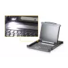 ATEN CL1000M-ATA-GG Slideaway LCD KVM Rack-Konsole, 43,2 cm (17 Zoll), 1U, 1280 x 1024, VGA, PS/2-USB, schwarz