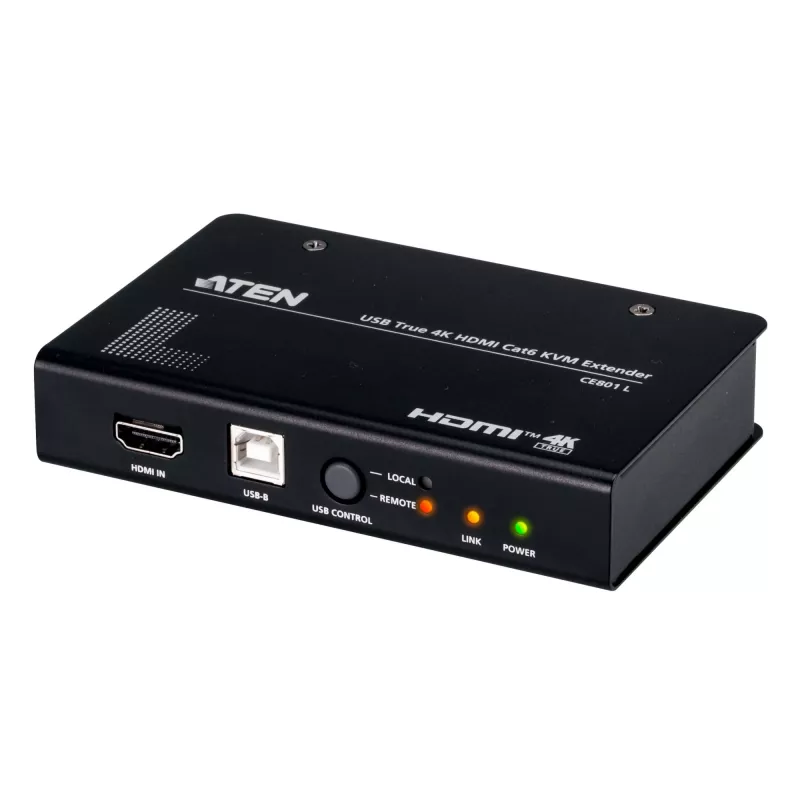 ATEN CE801-AT-G USB True 4K HDMI Cat6 KVM-Extender (4K @ 70 m / FHD 1080p @ 100 m), HDMI, USB Typ A, RS-232