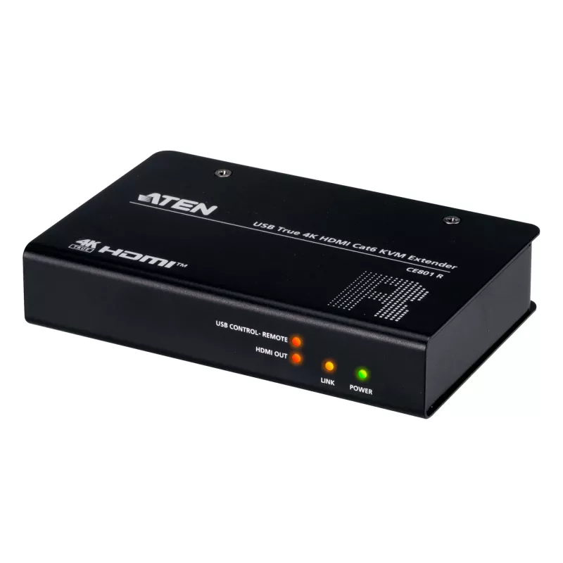 ATEN CE801-AT-G USB True 4K HDMI Cat6 KVM-Extender (4K @ 70 m / FHD 1080p @ 100 m), HDMI, USB Typ A, RS-232
